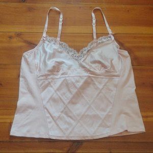 Pink Satin Princess Seam Bodice Panel Camisole